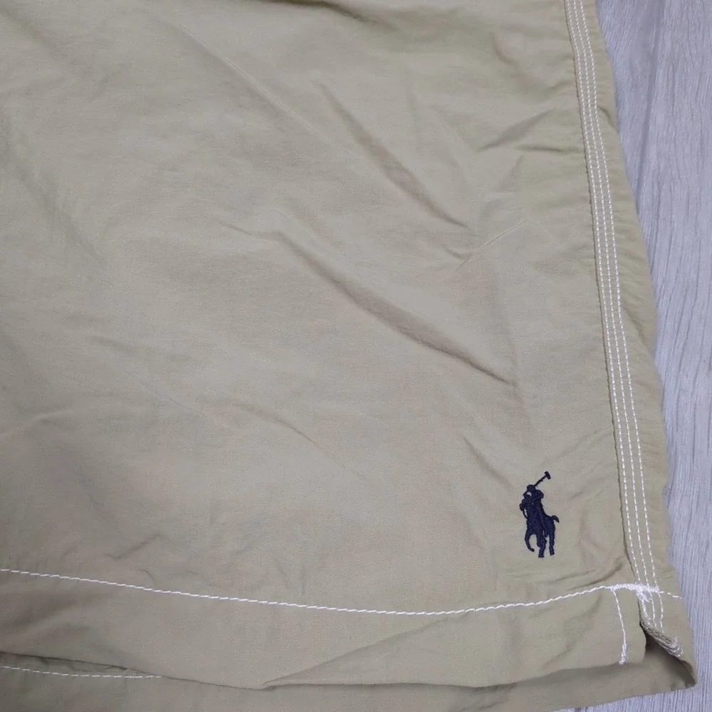 Polo Ralph Lauren Board Shorts Mens Extra Large Beige Tan Swimwear Lined Trunks
